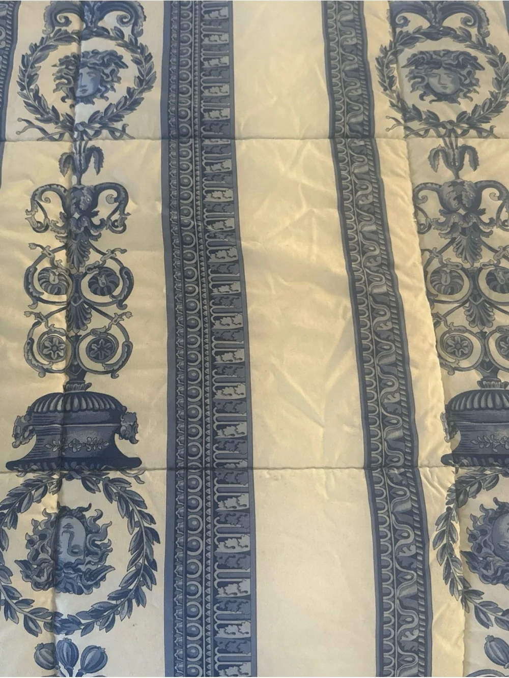 Vintage Gianni Versace Blue Medusa Baroque King Comforter Set